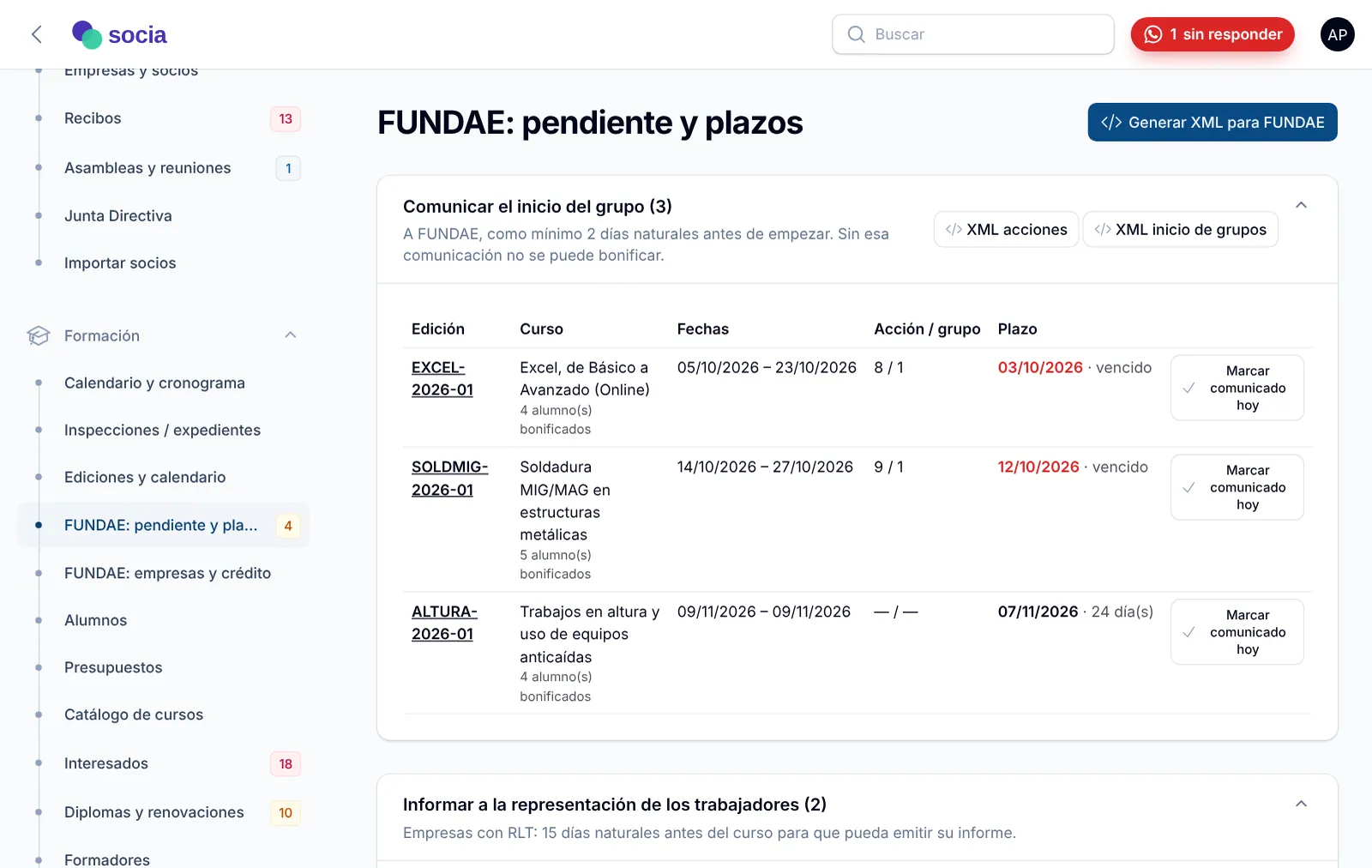 FUNDAE: pendiente y plazos